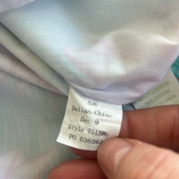 Lilly Pulitzer Girls Size 7 Aqua Pink Floral Shift Dress Pockets & Side Tie - Picture 8 of 13